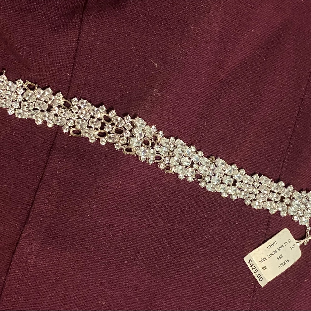 $425 Sterling silver cz infinity tiara Bracelet